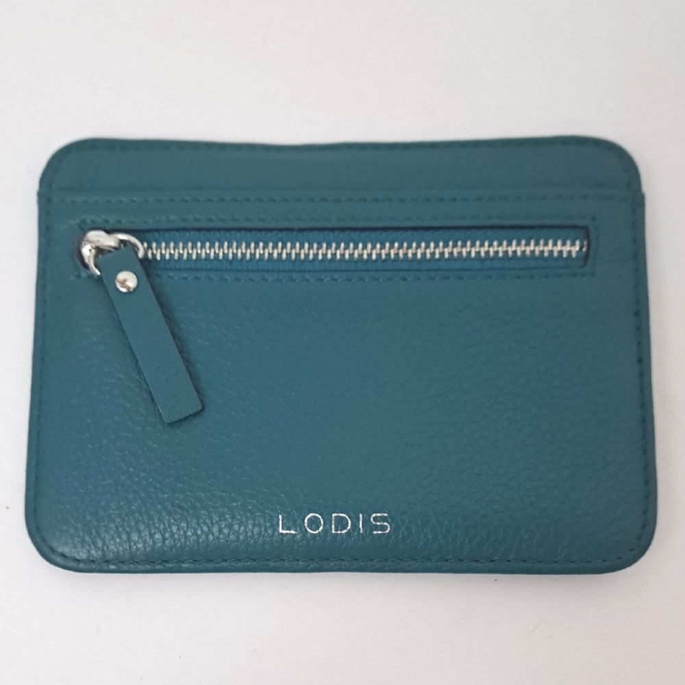Lodis Teal Leather Card Holder Wallet RFID Protection